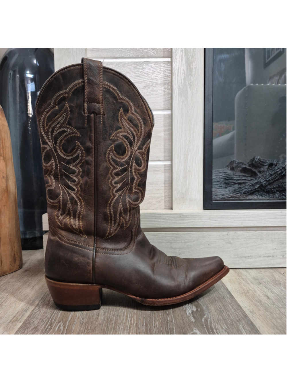 Women's ShyanneBrown Leather Cowgirl Western Boots 8.5 - Picture 5 of 10